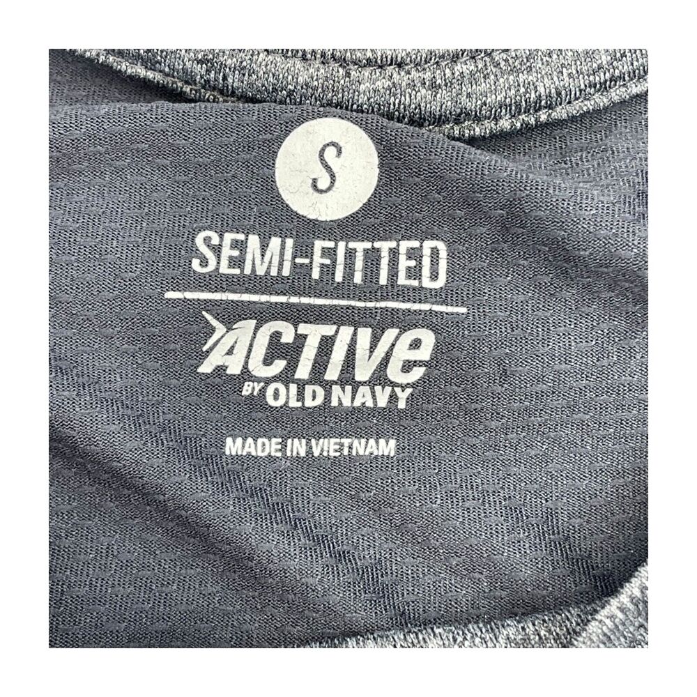 Old Navy Semi-Fitted Top Womens Heather Gray Polyester Raglan Sleeve Performance - Picture 3 of 7